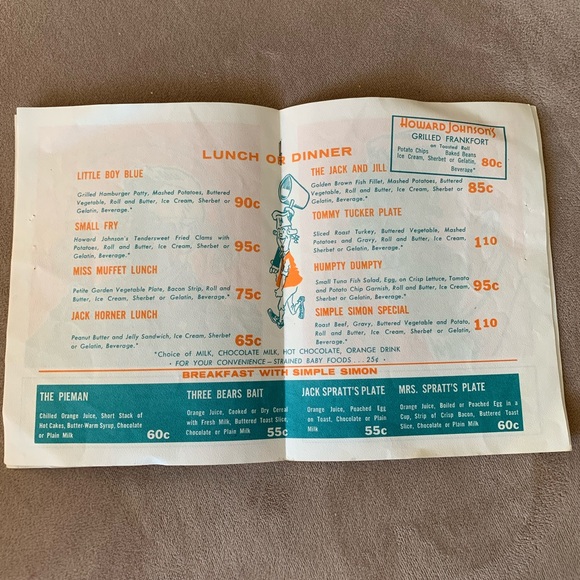 1964 Howard Johnson's "History's Heroes" Kid's Menu Family Quiz-Along Lithograph - Picture 7 of 7